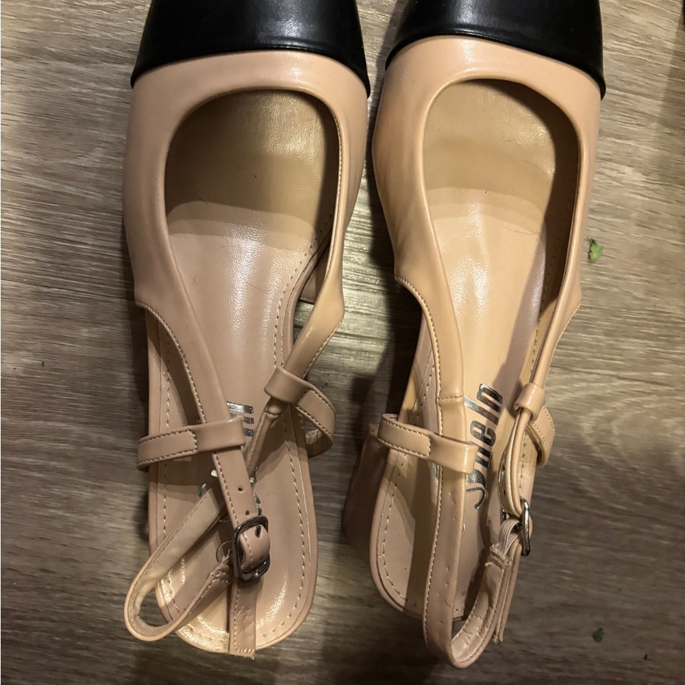 SHEIN Black and Beige Flats